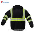 ANSI Klasse 3 Lime High Visibility Sicherheit Hooded FULL-ZIP Arbeitskleidung Sweatshirts mit Black Birdseye Mesh-Futter